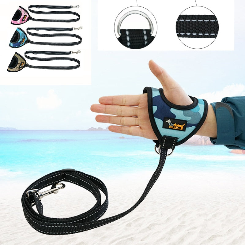 Pet Dog Leash Rope Nylon Training Reflective Lead Dogs Walk Running Leash Cat Strap Traction Dog Harness Collar Glove Type Lead
